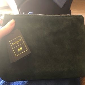 Balmain x H&M Rare Leather Suede Clutch NWT